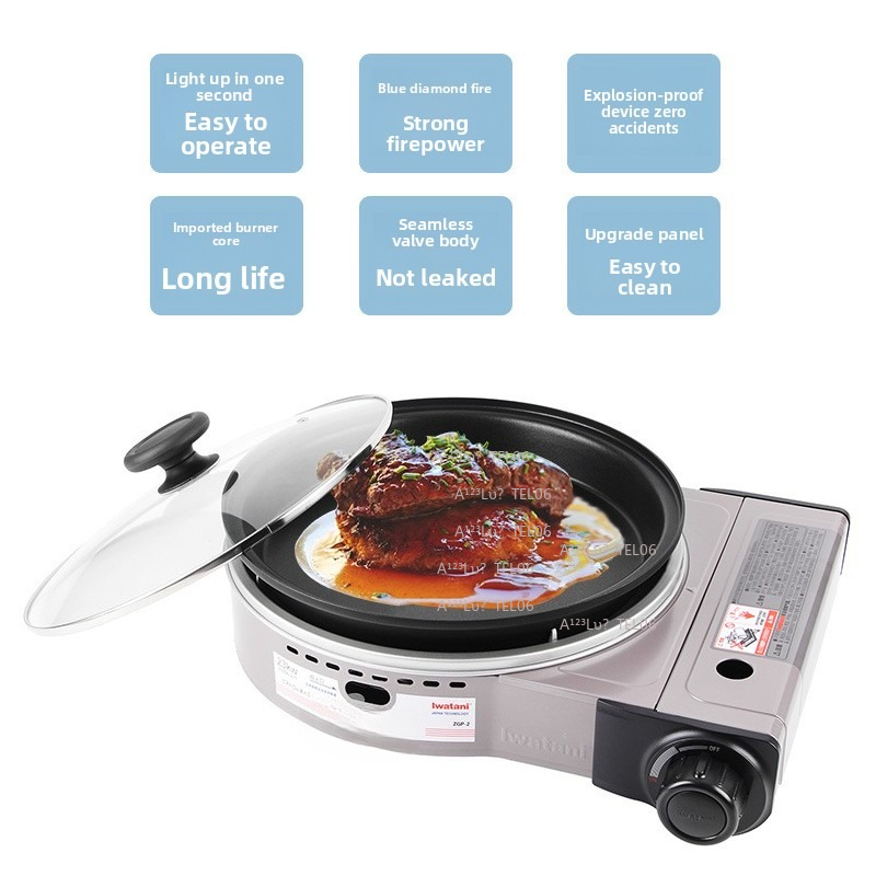 Camping Cooking Gas - Fornello a Gas Portatile Antivento ZGP-2