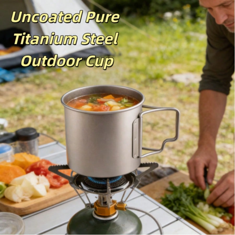 Camping Cooking Must Haves - Pentola Ultraleggera Pieghevole in Titanio Puro,