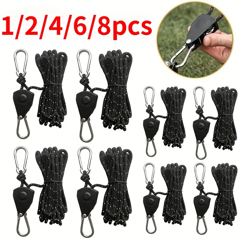 Camping Cooking Hanger - Tenditore a cricchetto con puleggia per