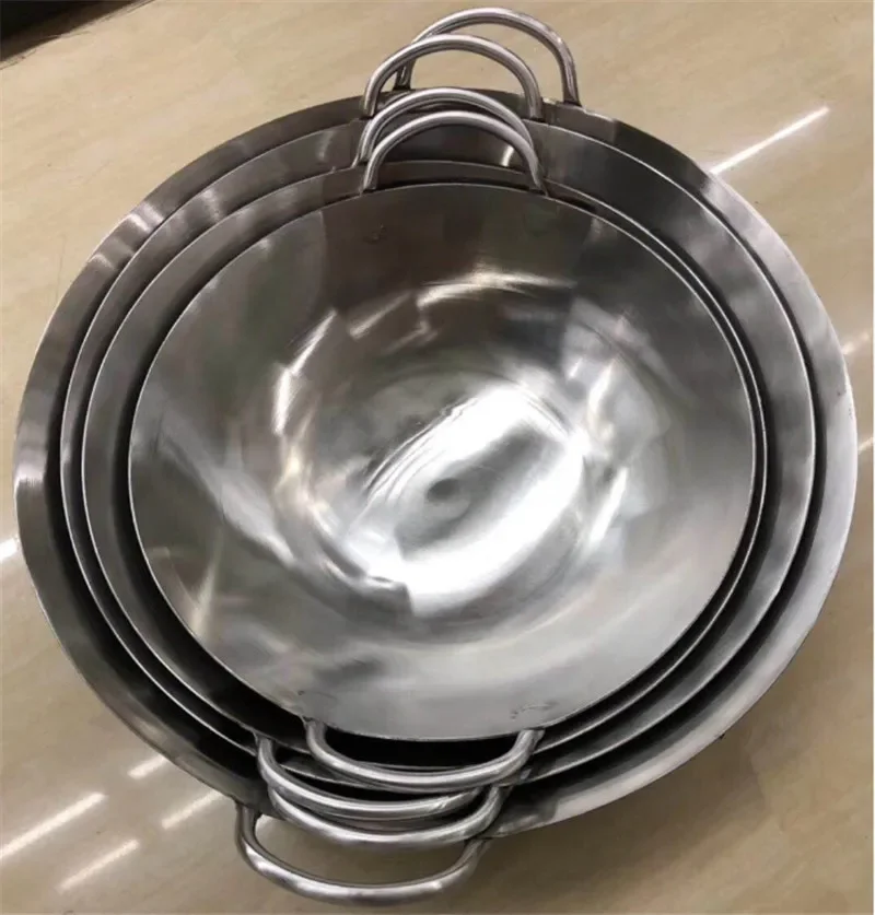 Camping Cooking Without Gas - Wok in acciaio inossidabile 304 50