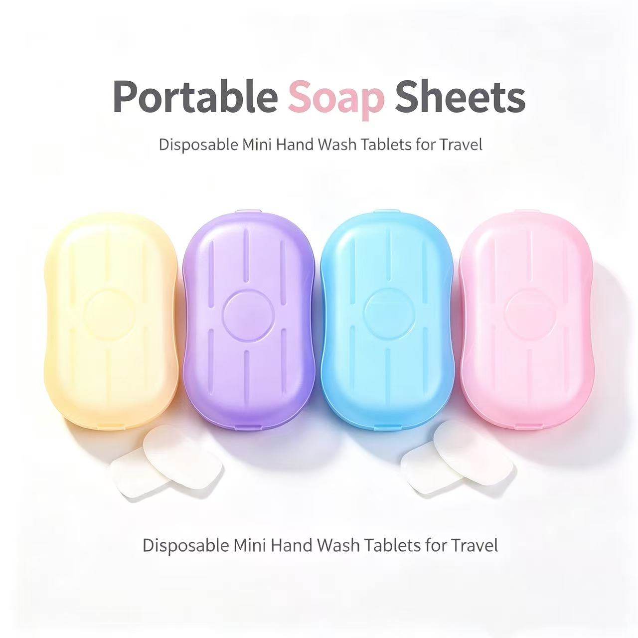 Biodegradable Soap Camp - 3 Pezzi di Foglietti di Sapone