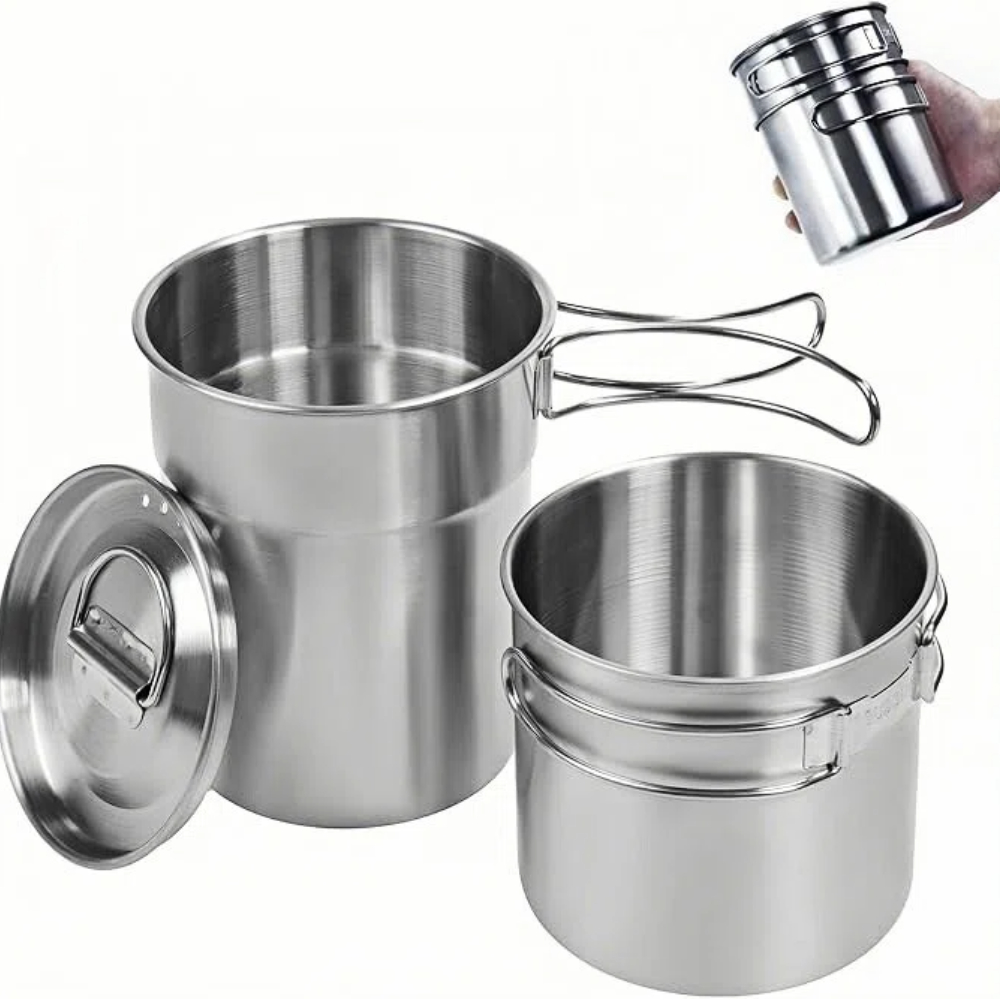 Tazze pieghevoli da campeggio, - Camping Cooking Pot Set recensione e prezzo