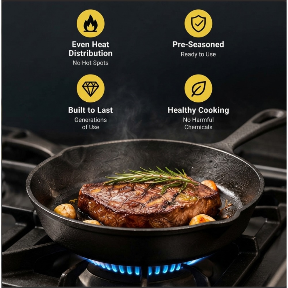 Set di 3 padelle in ghisa, 6,  - Skillet Cast Iron Camp recensione e prezzo