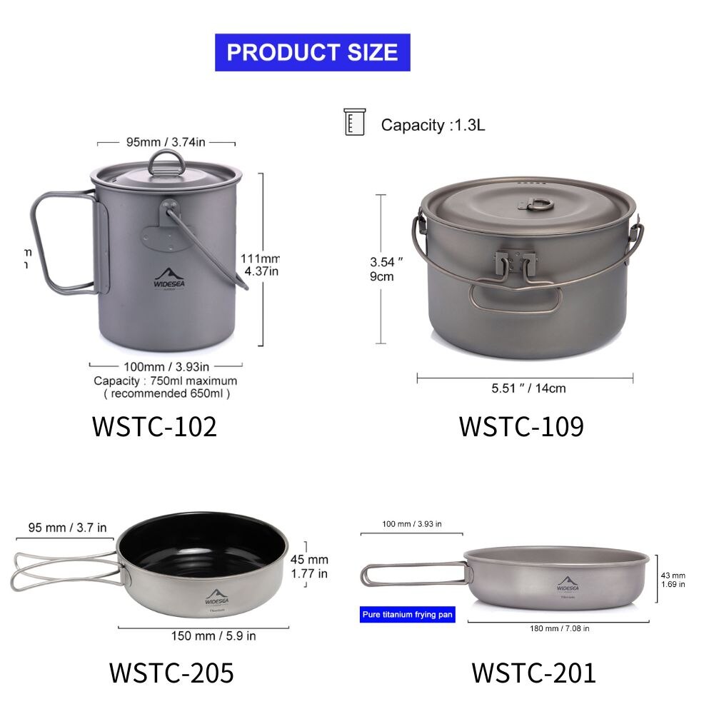 Widesea Stoviglie da campeggio - Camping Cooking Pot Set recensione e prezzo
