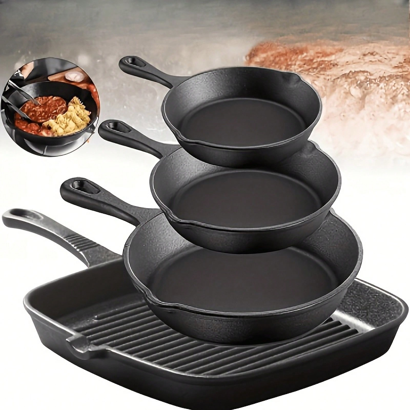 Set di 4 padelle in ghisa anti - Skillet Cast Iron Camp recensione e prezzo