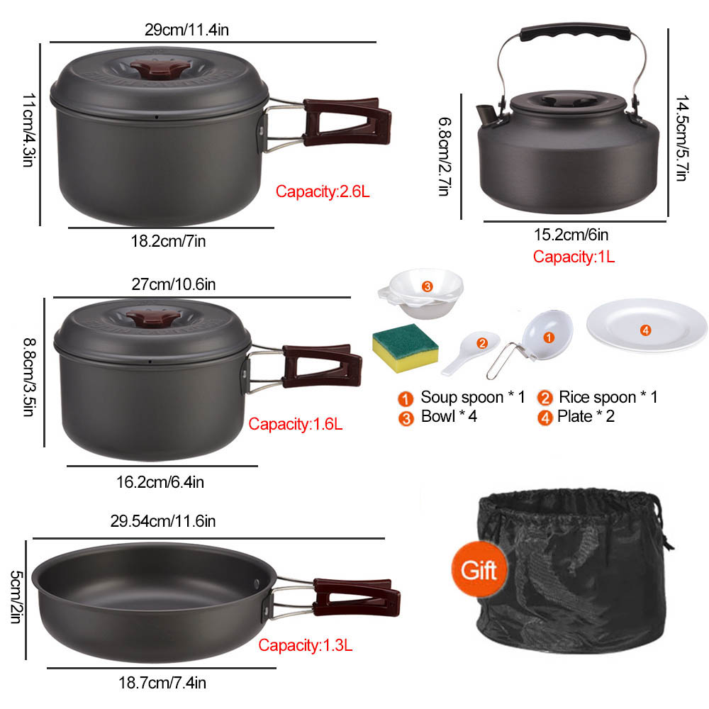 Pentola da picnic per 3-4 pers - Camping Cooking Pot Set recensione e prezzo