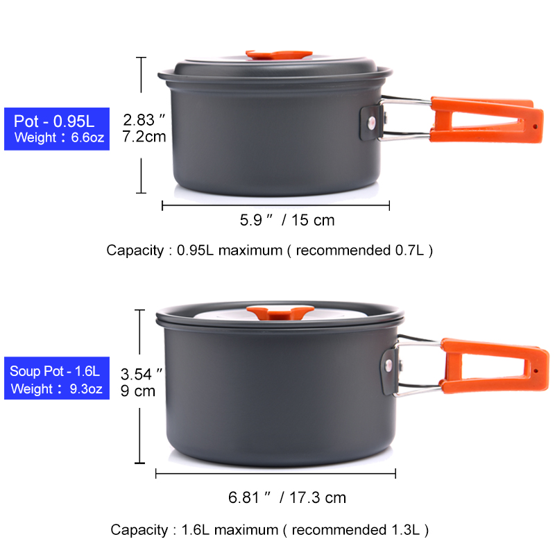 Widesea Set di pentole da camp - Camping Cooking Pot Set recensione e prezzo