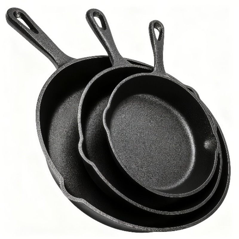 Set di 3 padelle in ghisa da 6 - Camping Cooking Without Gas recensione e prezzo